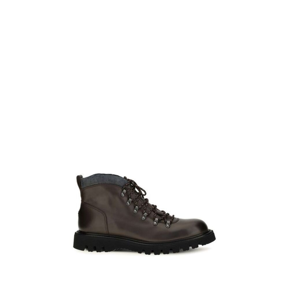 Fratelli Rossetti Brown Calf Leather Bos Taurus Lace-Up Men's Boots